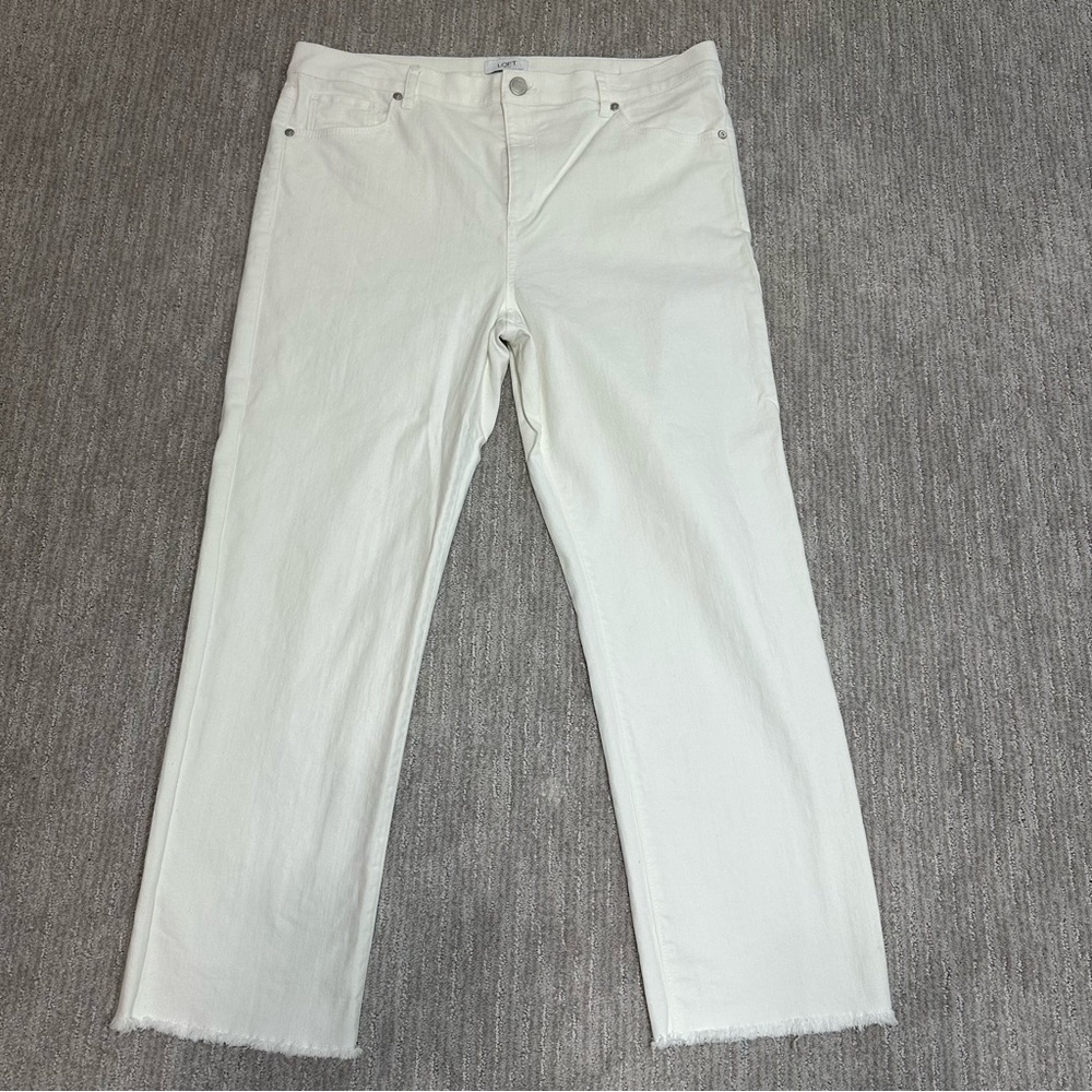 LOFT Outlet White Denim Pants Sz 14